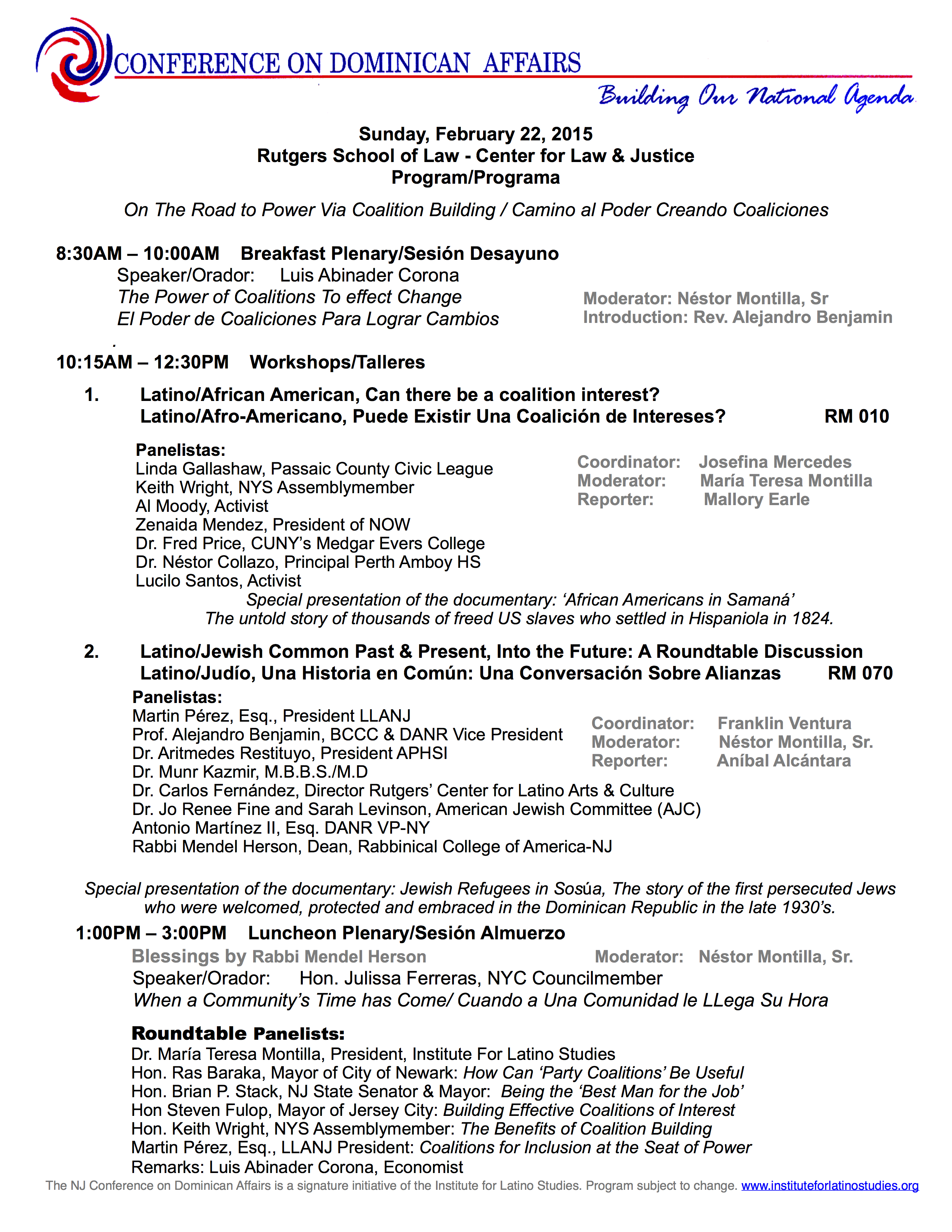 NJ Conference on Dominican Affairs 2015 Official Program